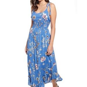ANGIE Floral Tie Strap Maxi Dress